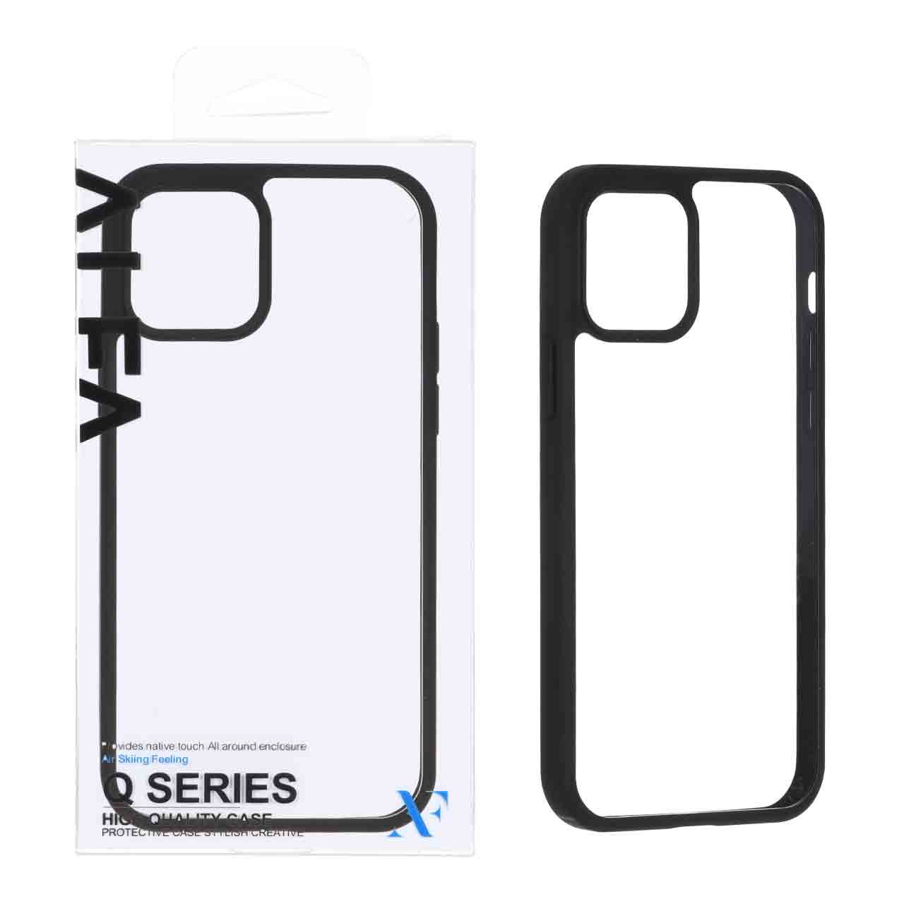 قاب اورجینال Q Series شفاف Alfa مدل Apple iPhone 12 Pro / iPhone 12 - مشکی (پک دار)